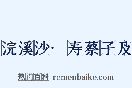 浣溪沙·寿蔡子及是什么意思的图片